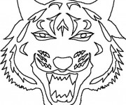 Coloriage Masque de Tigre