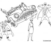 Coloriage et dessins gratuit Megamind et Nounou dans la voiture invisible à imprimer