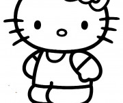 Coloriage et dessins gratuit Hello Kitty facile à imprimer