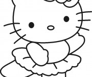 Coloriage Minou Hello Kitty danse