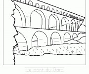 Coloriage et dessins gratuit Le Pont du Gard à imprimer