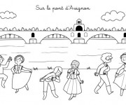 Coloriage et dessins gratuit Pont d'Avignon à imprimer