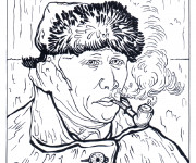 Coloriage et dessins gratuit Portrait de Van Gogh à imprimer
