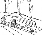 Coloriage et dessins gratuit Porsche 991 Turbo coupé à imprimer