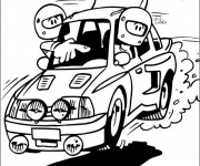 Coloriage et dessins gratuit Rallye humoristique à imprimer