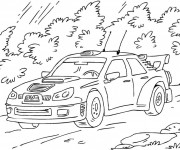 Coloriage et dessins gratuit Voiture de Rallye Subaru à imprimer