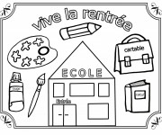 Coloriage et dessins gratuit Vive La Rentrée à imprimer