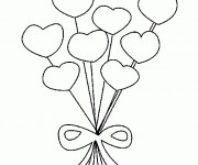 Coloriage et dessins gratuit Bouquet de Coeur à imprimer
