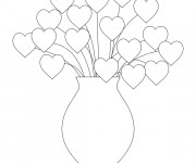 Coloriage Vase des Coeurs