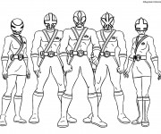 Coloriage Personnages de Samourai Power Rangers