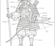 Coloriage Samourai Armure en ligne