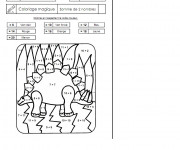 Coloriage et dessins gratuit Addition magique dinosaure à imprimer