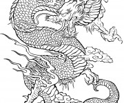 Coloriage et dessins gratuit Dragon Difficile pour Adulte à imprimer
