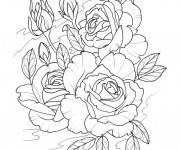 Coloriage Tatouage Bouquet de Fleurs