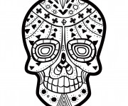 Coloriage Tatouage Crâne décoré