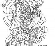 Coloriage Tatouage Dragon chinois
