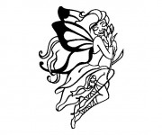 Coloriage et dessins gratuit Tatouage Papillon à imprimer