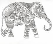 Coloriage et dessins gratuit Anti-Stress éléphant à imprimer