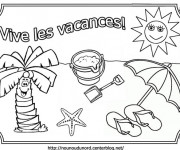 Coloriage et dessins gratuit Vive Les Vacances à imprimer