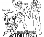 Coloriage Princesse Zelda et Toon Link
