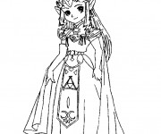 Coloriage et dessins gratuit Princesse Zelda mignonne à imprimer