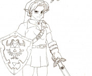 Coloriage et dessins gratuit Zelda pour découpage à imprimer