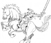 Coloriage Zelda sur Le cheval magique