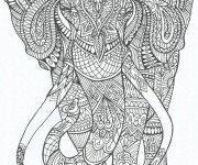 Coloriage Anti-Stress Éléphant mandala