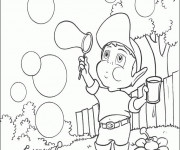 Coloriage et dessins gratuit Adibou fait des bulles à imprimer