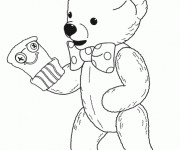 Coloriage et dessins gratuit Teddy s'habille en gant à imprimer