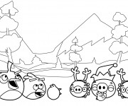 Coloriage et dessins gratuit Angry Birds stylisé à imprimer