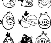 Coloriage Les Personnages Angry Birds facile