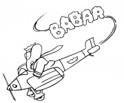 Coloriage Babar pilote un avion