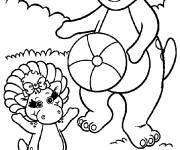 Coloriage et dessins gratuit Barney et Baby Bop à imprimer