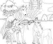 Coloriage et dessins gratuit Bella Sara chevaux à imprimer