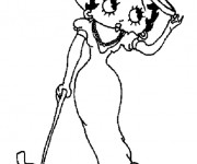 Coloriage et dessins gratuit Betty Boop et son chien à imprimer
