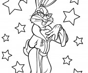 Coloriage et dessins gratuit Bugs Bunny star à imprimer