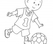Coloriage et dessins gratuit Caillou joue du foot à imprimer