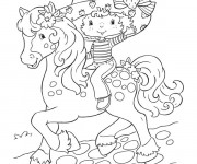 Coloriage et dessins gratuit Charlotte aux fraises avec son cheval à imprimer