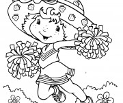 Coloriage Charlotte aux fraises supportrice