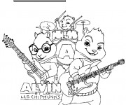 Coloriage et dessins gratuit Alvin et les Chipmunks 4 à imprimer