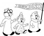 Coloriage et dessins gratuit Chipmunks facile à colorier à imprimer