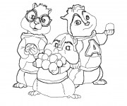 Coloriage Les trois Chipmunks