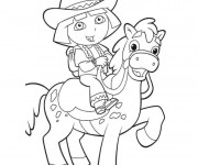 Coloriage Dora avec un cheval