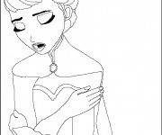 Coloriage et dessins gratuit Elsa entrain de chanter à imprimer