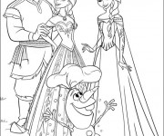 Coloriage Elsa et sa famille