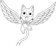 Coloriage Happy Fairy Tail avec des ailes