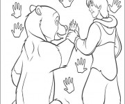 Coloriage Frère des ours Kenai et Nita