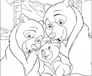 Coloriage et dessins gratuit Le Petit Ours et Sa Famille à imprimer