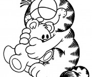 Coloriage Garfield à colorier facile